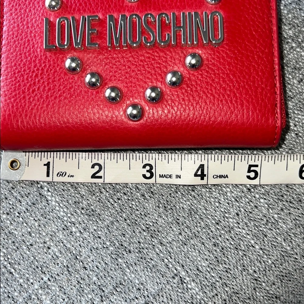 Love Moschino Red Heart Studded Wallet NWT